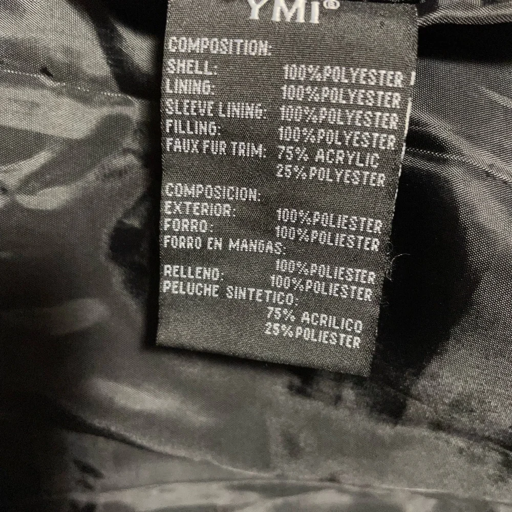 YMI Medium Black and Gold Long Winter Jacket - Picture 13 of 14